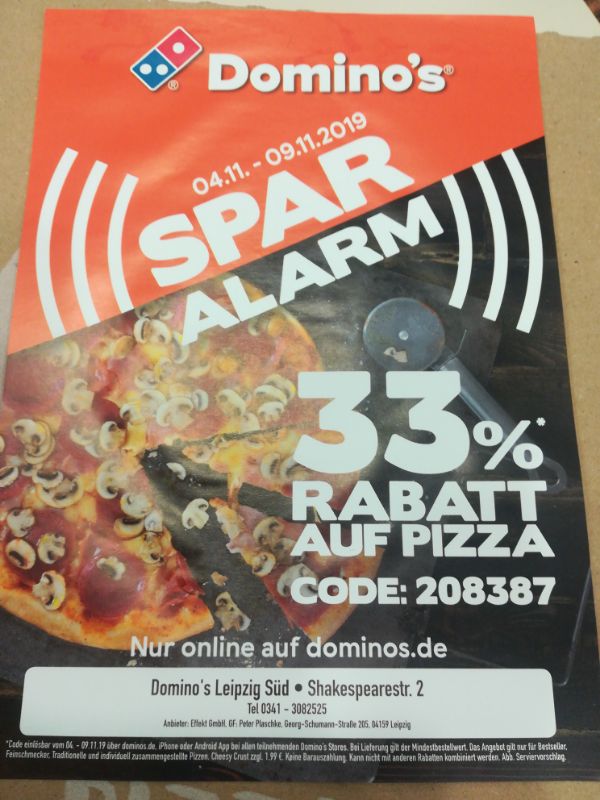 Pizza Rabatte bei Domino's