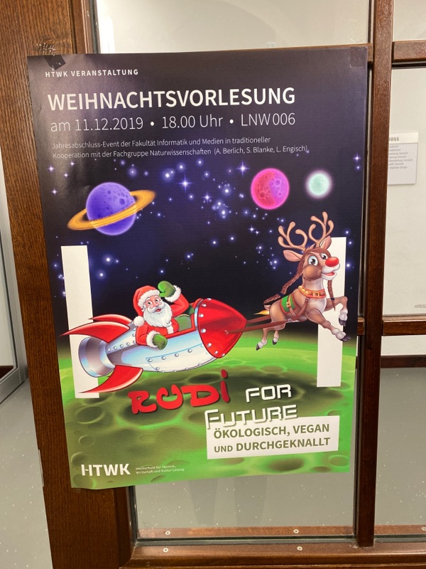 heute Abend Weihnachtsvorlesung in der HTWK