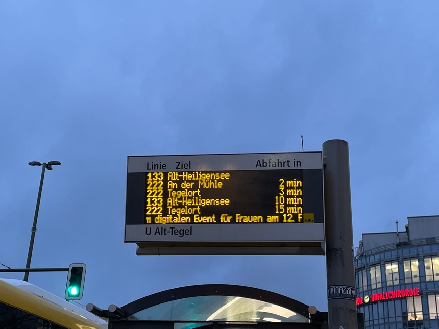 Busverkehr nicht pünktlich! Stand 08.02.2022