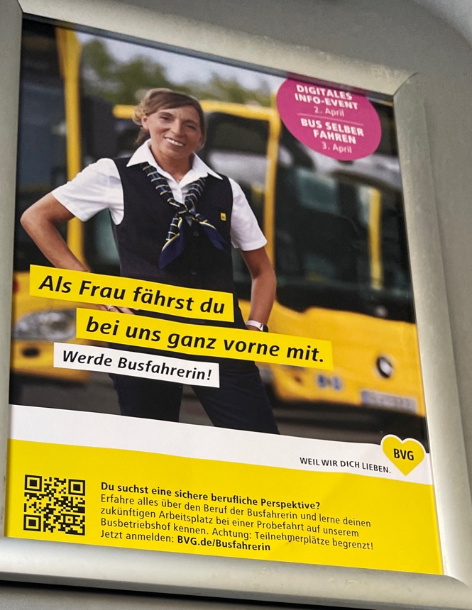 Stellenanzeige der BVG